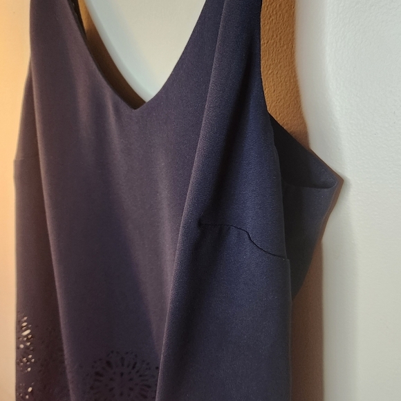 Banana Republic Petite Small Navy Shell Blouse Strappy Tank with Cut-out Detail - Picture 6 of 9